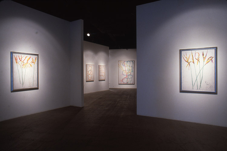 Instalaltion view of Craig Kauffman exhibition at The Works Gallery, 1988