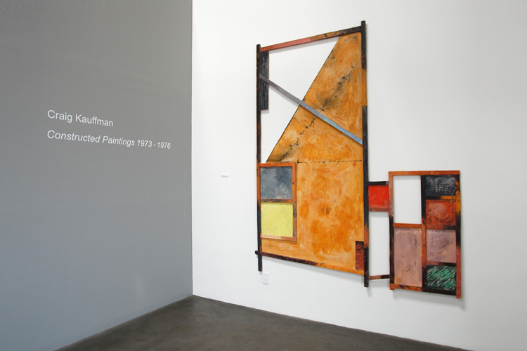 Installation view of Craig Kauffman: Constructed Paintings 2013 Exhibition at Frank Lloyd Gallery, Wooster Orange